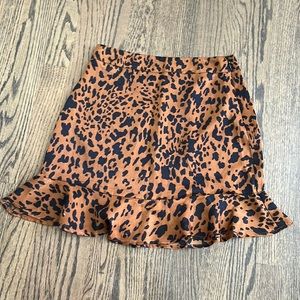 Forever 21 satin leopard/cheetah mini skirt